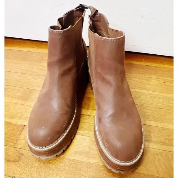 MIA Alejandro Platform Chelsea Ankle Boot Chestnut Size 9 - Picture 2 of 9